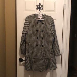 BB Dakota Houndstooth Peplum Coat